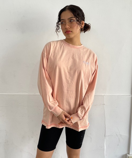 ROGER AND RAW(ロジャーアンドロウ)の「バックサテン刺繍ロングスリーブT(Tシャツ/カットソー・レディース・ピンク/ブラック/ホワイト・FREE)」の5枚目の写真