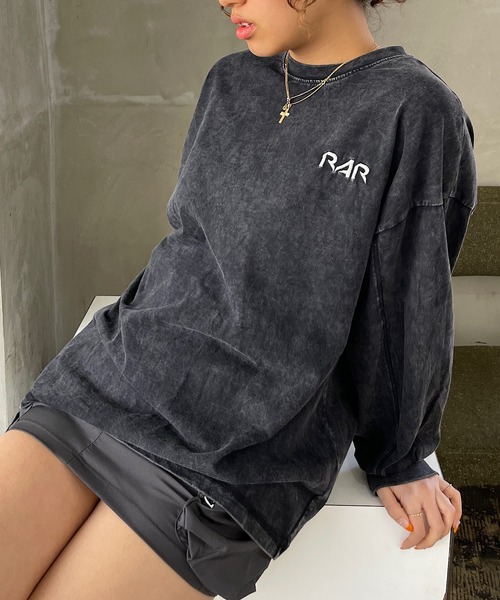 ROGER AND RAW(ロジャーアンドロウ)の「バックサテン刺繍ロングスリーブT(Tシャツ/カットソー・レディース・ピンク/ブラック/ホワイト・FREE)」の12枚目の写真
