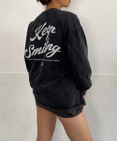 ROGER AND RAW(ロジャーアンドロウ)の「バックサテン刺繍ロングスリーブT(Tシャツ/カットソー・レディース・ピンク/ブラック/ホワイト・FREE)」の14枚目の写真