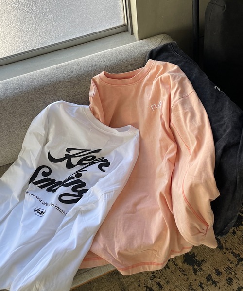 ROGER AND RAW(ロジャーアンドロウ)の「バックサテン刺繍ロングスリーブT(Tシャツ/カットソー・レディース・ピンク/ブラック/ホワイト・FREE)」の16枚目の写真