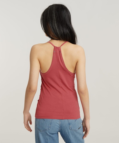 G-STAR(ジースター)の「GATHERED SLIM TANK TOP/ギャザースリムタンクトップ(タンクトップ・レディース・ピンク系その他/キナリ・X-SMALL/SMALL/MEDIUM)」の3枚目の写真