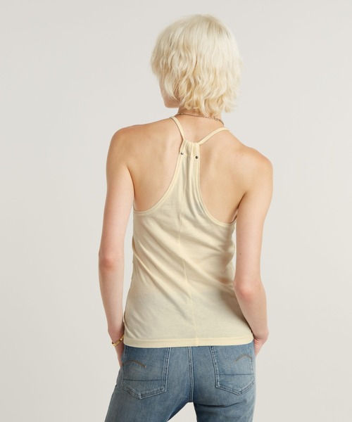 G-STAR(ジースター)の「GATHERED SLIM TANK TOP/ギャザースリムタンクトップ(タンクトップ・レディース・ピンク系その他/キナリ・X-SMALL/SMALL/MEDIUM)」の13枚目の写真