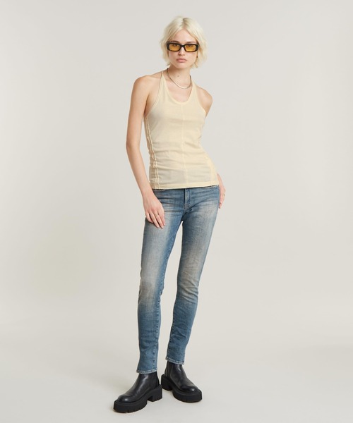 G-STAR(ジースター)の「GATHERED SLIM TANK TOP/ギャザースリムタンクトップ(タンクトップ・レディース・ピンク系その他/キナリ・X-SMALL/SMALL/MEDIUM)」の9枚目の写真