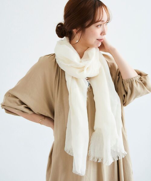 le.coeur blanc（ルクールブラン）の「コットン麻ストール（ストール/ショール・レディース・ライトグレー/ラベンダー/ライトベージュ・FREE）」の9枚目の写真