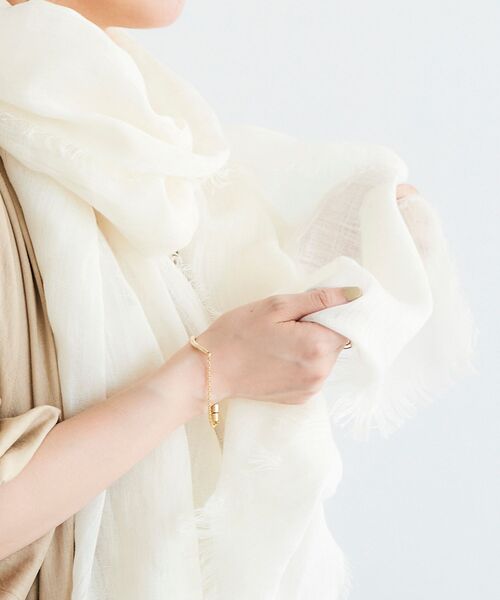 le.coeur blanc（ルクールブラン）の「コットン麻ストール（ストール/ショール・レディース・ライトグレー/ラベンダー/ライトベージュ・FREE）」の13枚目の写真