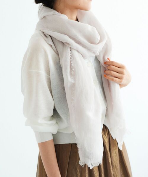 le.coeur blanc（ルクールブラン）の「コットン麻ストール（ストール/ショール・レディース・ライトグレー/ラベンダー/ライトベージュ・FREE）」の16枚目の写真