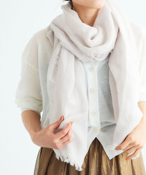 le.coeur blanc（ルクールブラン）の「コットン麻ストール（ストール/ショール・レディース・ライトグレー/ラベンダー/ライトベージュ・FREE）」の17枚目の写真