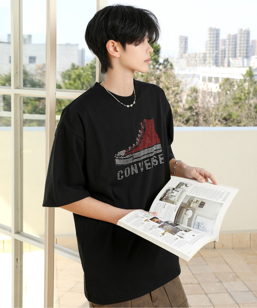 【セール】【neos】CONVERSE コンバース ルーズシルエット 接触冷感 UVカット プレーティング ラインストーン 天竺 ハーフスリーブ Tシャツ(Tシャツ/カットソー)|CONVERSE(コンバース) 【セール】【neos】CONVERSE コンバース ルーズシルエット 接触冷感 UVカット プレーティング ラインストーン 天竺 ハーフスリーブ Tシャツ(Tシャツ/カットソー)|CONVERSE(コンバース)