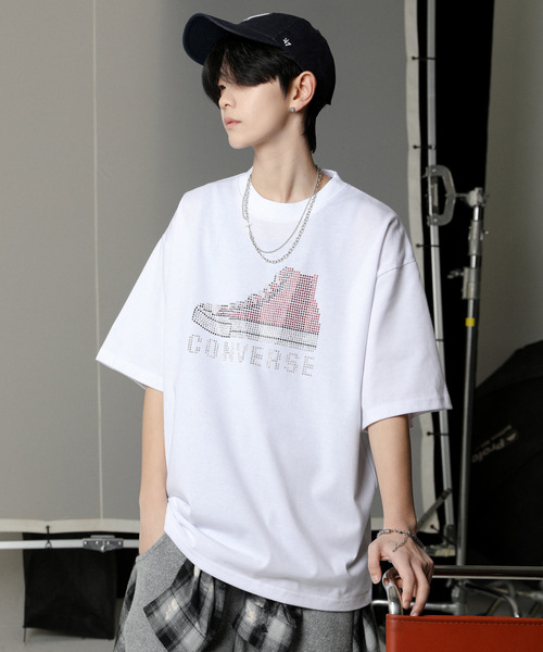 【セール】【neos】CONVERSE コンバース ルーズシルエット 接触冷感 UVカット プレーティング ラインストーン 天竺 ハーフスリーブ Tシャツ(Tシャツ/カットソー)|CONVERSE(コンバース) 【セール】【neos】CONVERSE コンバース ルーズシルエット 接触冷感 UVカット プレーティング ラインストーン 天竺 ハーフスリーブ Tシャツ(Tシャツ/カットソー)|CONVERSE(コンバース)