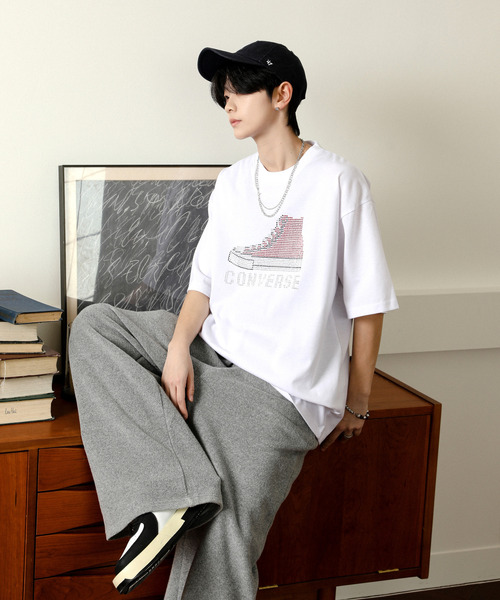 【セール】【neos】CONVERSE コンバース ルーズシルエット 接触冷感 UVカット プレーティング ラインストーン 天竺 ハーフスリーブ Tシャツ(Tシャツ/カットソー)|CONVERSE(コンバース) 【セール】【neos】CONVERSE コンバース ルーズシルエット 接触冷感 UVカット プレーティング ラインストーン 天竺 ハーフスリーブ Tシャツ(Tシャツ/カットソー)|CONVERSE(コンバース)