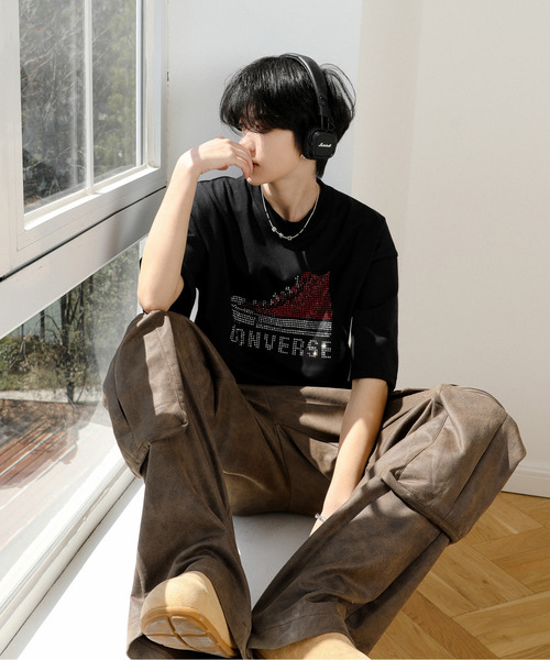 【セール】【neos】CONVERSE コンバース ルーズシルエット 接触冷感 UVカット プレーティング ラインストーン 天竺 ハーフスリーブ Tシャツ(Tシャツ/カットソー)|CONVERSE(コンバース) 【セール】【neos】CONVERSE コンバース ルーズシルエット 接触冷感 UVカット プレーティング ラインストーン 天竺 ハーフスリーブ Tシャツ(Tシャツ/カットソー)|CONVERSE(コンバース)