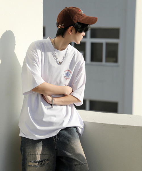 【セール】【neos】CONVERSE コンバース ルーズシルエット 接触冷感 UVカット プレーティング ラインストーン 天竺 ハーフスリーブ Tシャツ(Tシャツ/カットソー)|CONVERSE(コンバース) 【セール】【neos】CONVERSE コンバース ルーズシルエット 接触冷感 UVカット プレーティング ラインストーン 天竺 ハーフスリーブ Tシャツ(Tシャツ/カットソー)|CONVERSE(コンバース)