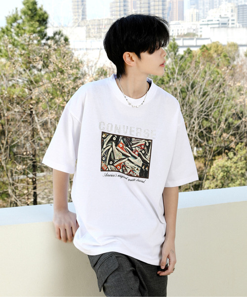 【セール】【neos】CONVERSE コンバース ルーズシルエット 接触冷感 UVカット プレーティング ラインストーン 天竺 ハーフスリーブ Tシャツ(Tシャツ/カットソー)|CONVERSE(コンバース) 【セール】【neos】CONVERSE コンバース ルーズシルエット 接触冷感 UVカット プレーティング ラインストーン 天竺 ハーフスリーブ Tシャツ(Tシャツ/カットソー)|CONVERSE(コンバース)