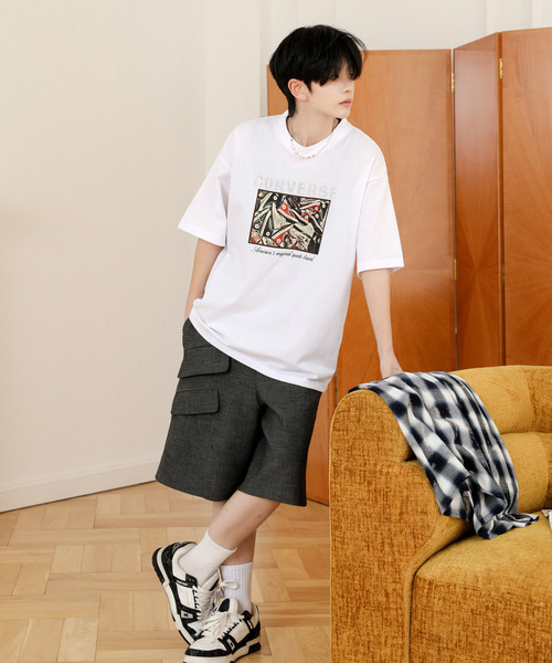 【セール】【neos】CONVERSE コンバース ルーズシルエット 接触冷感 UVカット プレーティング ラインストーン 天竺 ハーフスリーブ Tシャツ(Tシャツ/カットソー)|CONVERSE(コンバース) 【セール】【neos】CONVERSE コンバース ルーズシルエット 接触冷感 UVカット プレーティング ラインストーン 天竺 ハーフスリーブ Tシャツ(Tシャツ/カットソー)|CONVERSE(コンバース)