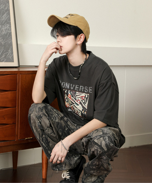 【セール】【neos】CONVERSE コンバース ルーズシルエット 接触冷感 UVカット プレーティング ラインストーン 天竺 ハーフスリーブ Tシャツ(Tシャツ/カットソー)|CONVERSE(コンバース) 【セール】【neos】CONVERSE コンバース ルーズシルエット 接触冷感 UVカット プレーティング ラインストーン 天竺 ハーフスリーブ Tシャツ(Tシャツ/カットソー)|CONVERSE(コンバース)