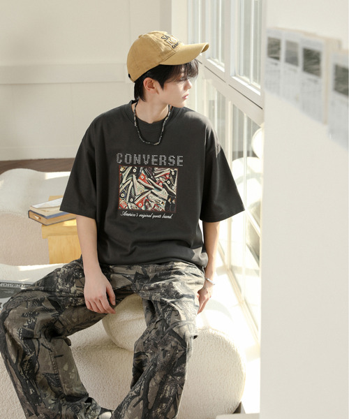 【セール】【neos】CONVERSE コンバース ルーズシルエット 接触冷感 UVカット プレーティング ラインストーン 天竺 ハーフスリーブ Tシャツ(Tシャツ/カットソー)|CONVERSE(コンバース) 【セール】【neos】CONVERSE コンバース ルーズシルエット 接触冷感 UVカット プレーティング ラインストーン 天竺 ハーフスリーブ Tシャツ(Tシャツ/カットソー)|CONVERSE(コンバース)