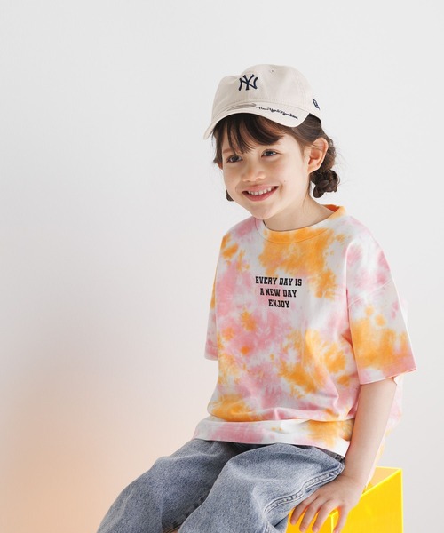 BAYFLOW(ベイフロー)の「タイダイTシャツ(KIDS)(Tシャツ/カットソー・キッズ・ピンク/ブルー/マルチ・110cm/120cm/130cm/140cm/150cm)」の2枚目の写真