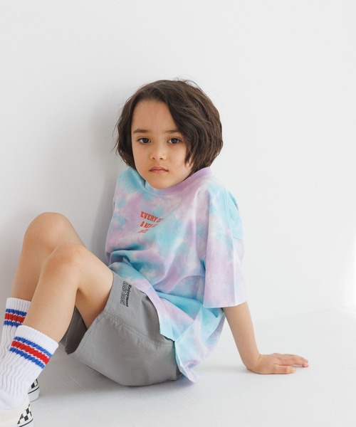 BAYFLOW(ベイフロー)の「タイダイTシャツ(KIDS)(Tシャツ/カットソー・キッズ・ピンク/ブルー/マルチ・110cm/120cm/130cm/140cm/150cm)」の3枚目の写真