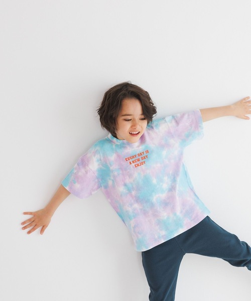BAYFLOW(ベイフロー)の「タイダイTシャツ(KIDS)(Tシャツ/カットソー・キッズ・ピンク/ブルー/マルチ・110cm/120cm/130cm/140cm/150cm)」の14枚目の写真