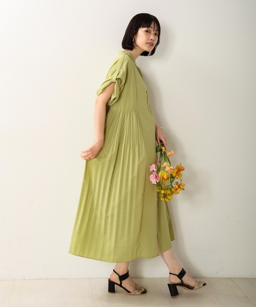 Bou Jeloud（ブージュルード）の「コットンライクプリーツワンピース（ワンピース・レディース・ライトグリーン/ブラック・38）」の12枚目の写真