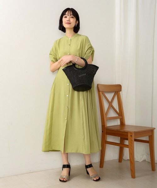 Bou Jeloud（ブージュルード）の「コットンライクプリーツワンピース（ワンピース・レディース・ライトグリーン/ブラック・38）」の14枚目の写真