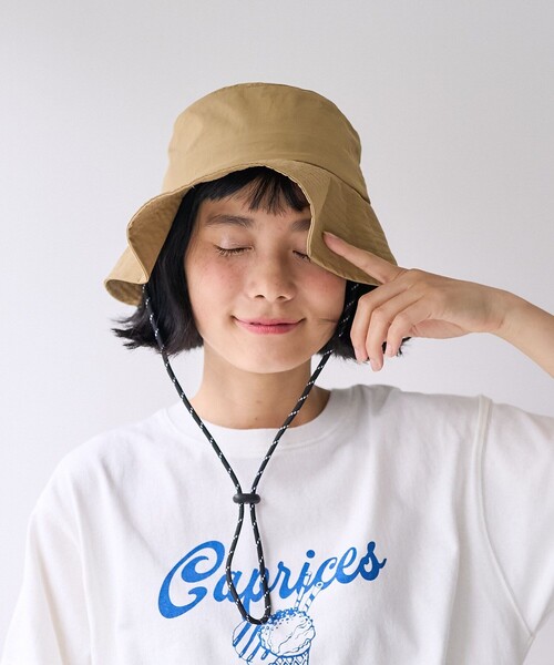 FREAK'S STORE(フリークスストア)の「UVカット撥水パッカブルサファリハット(ハット・レディース・オリーブ/ブラック/ベージュ・ONE SIZE)」の3枚目の写真