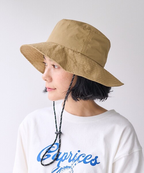 FREAK'S STORE(フリークスストア)の「UVカット撥水パッカブルサファリハット(ハット・レディース・オリーブ/ブラック/ベージュ・ONE SIZE)」の9枚目の写真