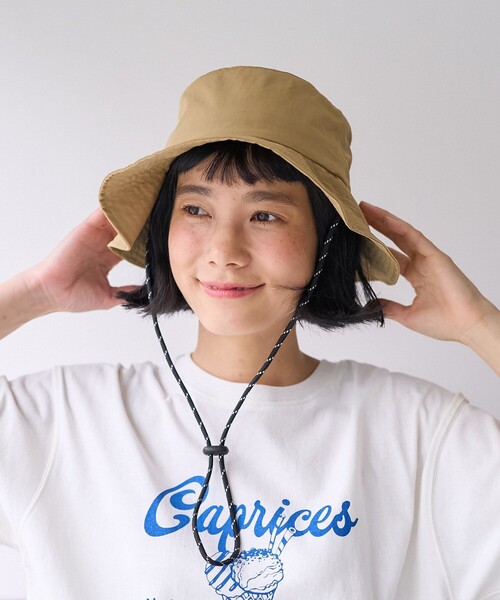 FREAK'S STORE(フリークスストア)の「UVカット撥水パッカブルサファリハット(ハット・レディース・オリーブ/ブラック/ベージュ・ONE SIZE)」の10枚目の写真