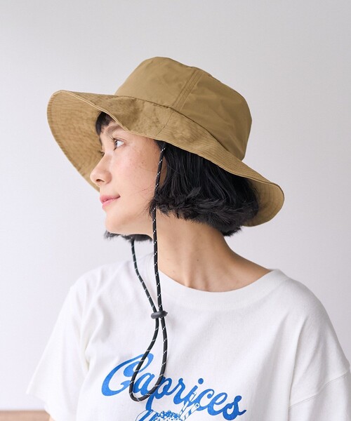 FREAK'S STORE(フリークスストア)の「UVカット撥水パッカブルサファリハット(ハット・レディース・オリーブ/ブラック/ベージュ・ONE SIZE)」の13枚目の写真