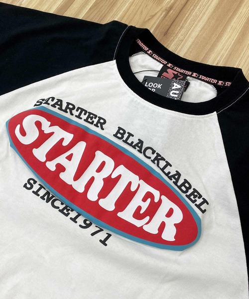 STARTER（スターター）の「ショート丈 ラグラン　ロゴプリント半袖Tシャツ（Tシャツ/カットソー・レディース・ホワイト×ブラック/ホワイト×カーキブラウン・M/L）」の5枚目の写真