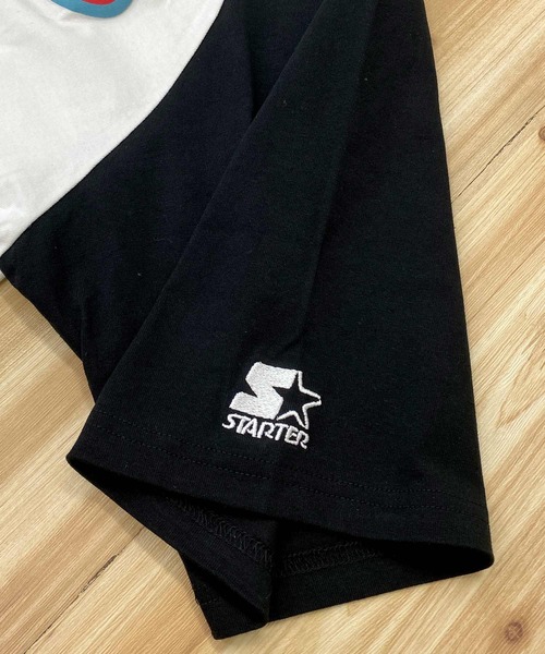 STARTER（スターター）の「ショート丈 ラグラン　ロゴプリント半袖Tシャツ（Tシャツ/カットソー・レディース・ホワイト×ブラック/ホワイト×カーキブラウン・M/L）」の7枚目の写真