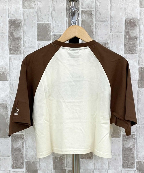 STARTER（スターター）の「ショート丈 ラグラン　ロゴプリント半袖Tシャツ（Tシャツ/カットソー・レディース・ホワイト×ブラック/ホワイト×カーキブラウン・M/L）」の11枚目の写真