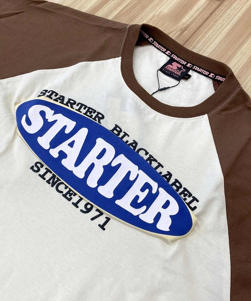 STARTER（スターター）の「ショート丈 ラグラン　ロゴプリント半袖Tシャツ（Tシャツ/カットソー・レディース・ホワイト×ブラック/ホワイト×カーキブラウン・M/L）」の12枚目の写真