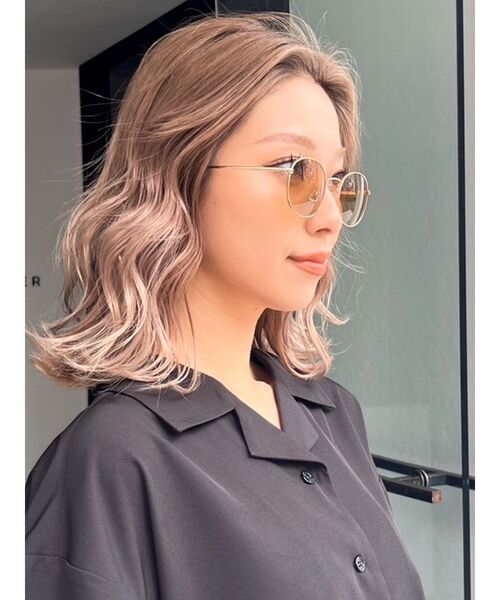 GYDA(ジェイダ)の「カラーレンズサングラス(サングラス・レディース・ベージュ/ブルー・FREE)」の5枚目の写真