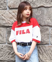 FILA | 【FILA】 90’s ヴィンテージ ロゴ プリント 半袖 リンガー Tシャツ(Tシャツ/カットソー)