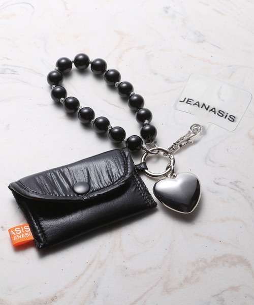 JEANASIS（ジーナシス）の「CARD CASE STRAP/118538（スマホグッズ・レディース・シルバー/ブラック・FREE）」の2枚目の写真