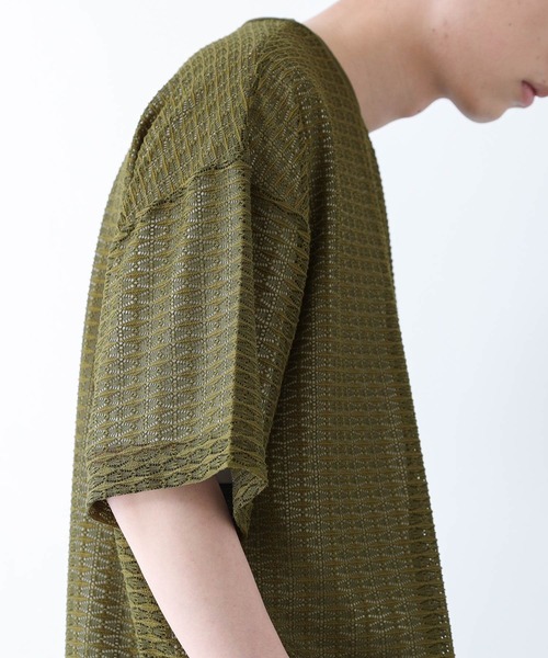 n'OrLABEL(ノアールレーベル)の「『透かし編みレースオーバーサイズ半袖Tシャツ』(Tシャツ/カットソー・メンズ・カーキ/ブラック・M/L)」の10枚目の写真