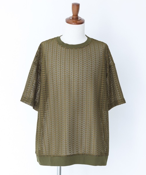 n'OrLABEL(ノアールレーベル)の「『透かし編みレースオーバーサイズ半袖Tシャツ』(Tシャツ/カットソー・メンズ・カーキ/ブラック・M/L)」の18枚目の写真