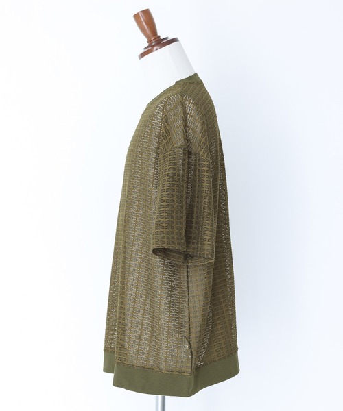 n'OrLABEL(ノアールレーベル)の「『透かし編みレースオーバーサイズ半袖Tシャツ』(Tシャツ/カットソー・メンズ・カーキ/ブラック・M/L)」の19枚目の写真