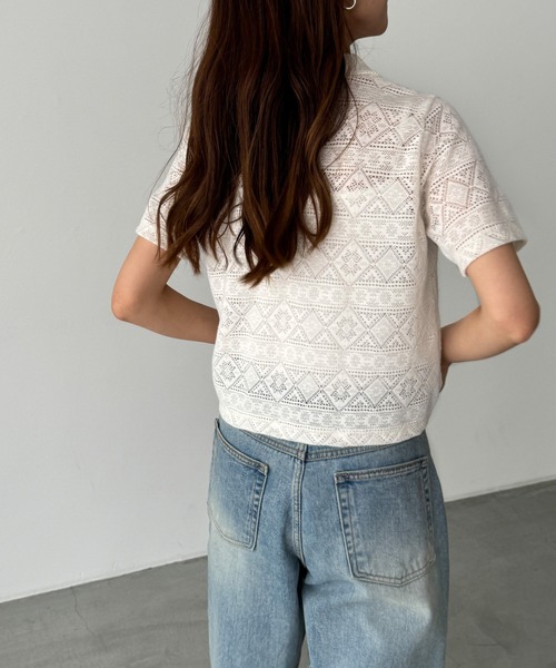 CANAL JEAN（キャナルジーン）の「El mar　ループボタンレースシャツ（シャツ/ブラウス・レディース・クリーム/ブラック・ONE SIZE）」の15枚目の写真