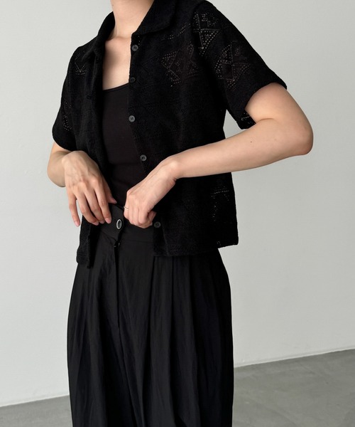 CANAL JEAN（キャナルジーン）の「El mar　ループボタンレースシャツ（シャツ/ブラウス・レディース・クリーム/ブラック・ONE SIZE）」の13枚目の写真