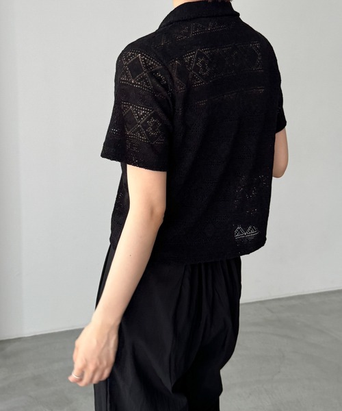 CANAL JEAN（キャナルジーン）の「El mar　ループボタンレースシャツ（シャツ/ブラウス・レディース・クリーム/ブラック・ONE SIZE）」の12枚目の写真