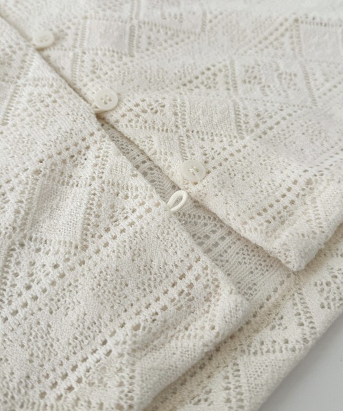 CANAL JEAN（キャナルジーン）の「El mar　ループボタンレースシャツ（シャツ/ブラウス・レディース・クリーム/ブラック・ONE SIZE）」の3枚目の写真