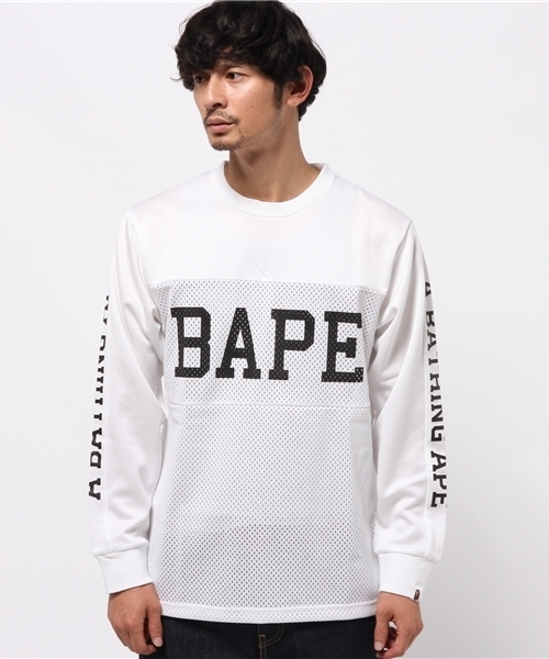 A Bathing Ape グラフィック長袖カットソー XL ホワイト A BATHING APE（アベイシングエイプ）の「BAPE MESH LT（Tシャツ