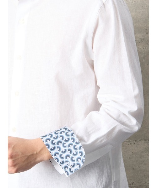 TRANS CONTINENTS(トランスコンチネンツ)の「TRANS CONTINENTS コットンリネンシャツ ホワイト(シャツ/ブラウス・メンズ・ホワイト・L/LL/M)」の6枚目の写真