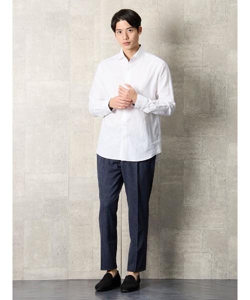 TRANS CONTINENTS(トランスコンチネンツ)の「TRANS CONTINENTS コットンリネンシャツ ホワイト(シャツ/ブラウス・メンズ・ホワイト・L/LL/M)」の8枚目の写真