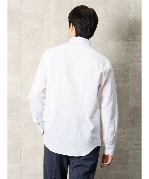 TRANS CONTINENTS(トランスコンチネンツ)の「TRANS CONTINENTS コットンリネンシャツ ホワイト(シャツ/ブラウス・メンズ・ホワイト・L/LL/M)」の3枚目の写真