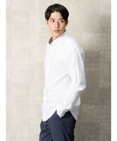 TRANS CONTINENTS(トランスコンチネンツ)の「TRANS CONTINENTS コットンリネンシャツ ホワイト(シャツ/ブラウス・メンズ・ホワイト・L/LL/M)」の4枚目の写真