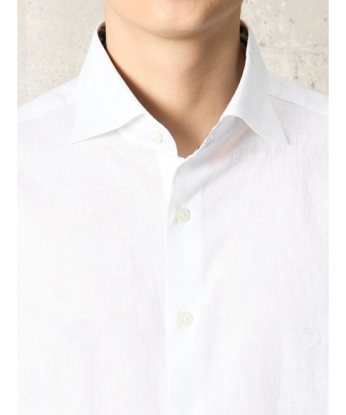 TRANS CONTINENTS(トランスコンチネンツ)の「TRANS CONTINENTS コットンリネンシャツ ホワイト(シャツ/ブラウス・メンズ・ホワイト・L/LL/M)」の5枚目の写真