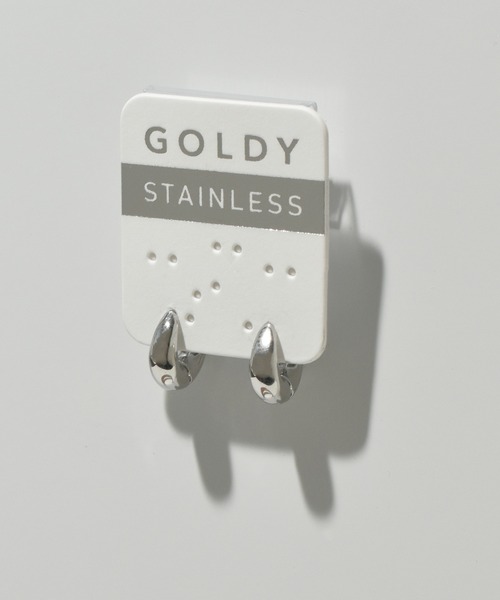 GOLDY(ゴールディ)の「【金属アレルギー軽減】タイニー フープ ワンタッチ ステンレス ピアス(ピアス(両耳用)・レディース・ゴールド/シルバー・FREE)」の4枚目の写真